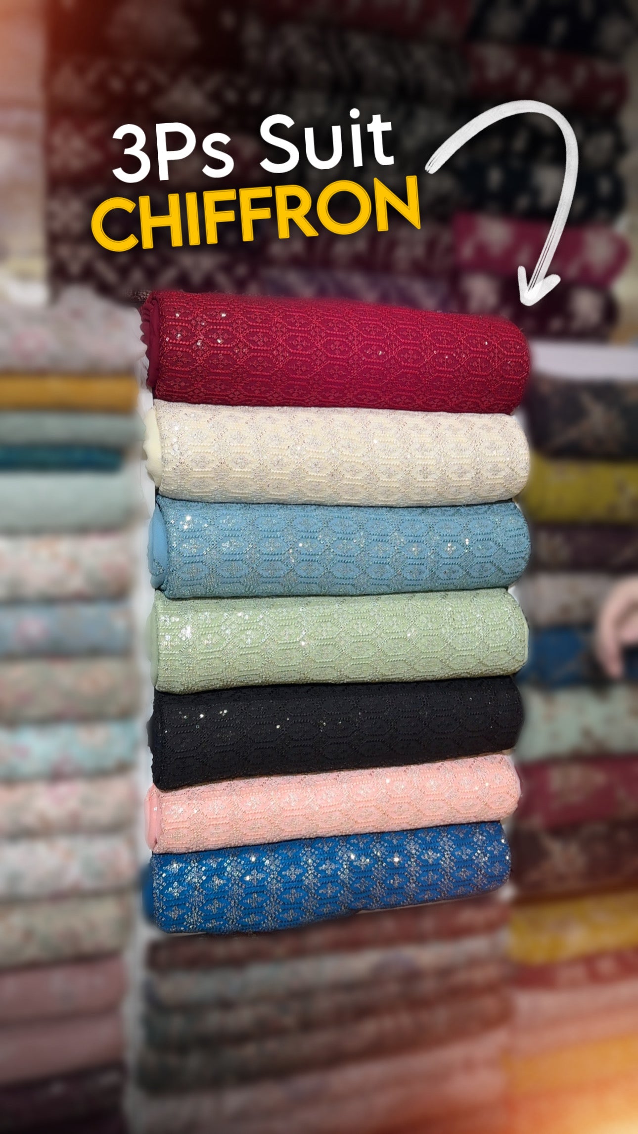 CHIFFON | Theard Sequins 