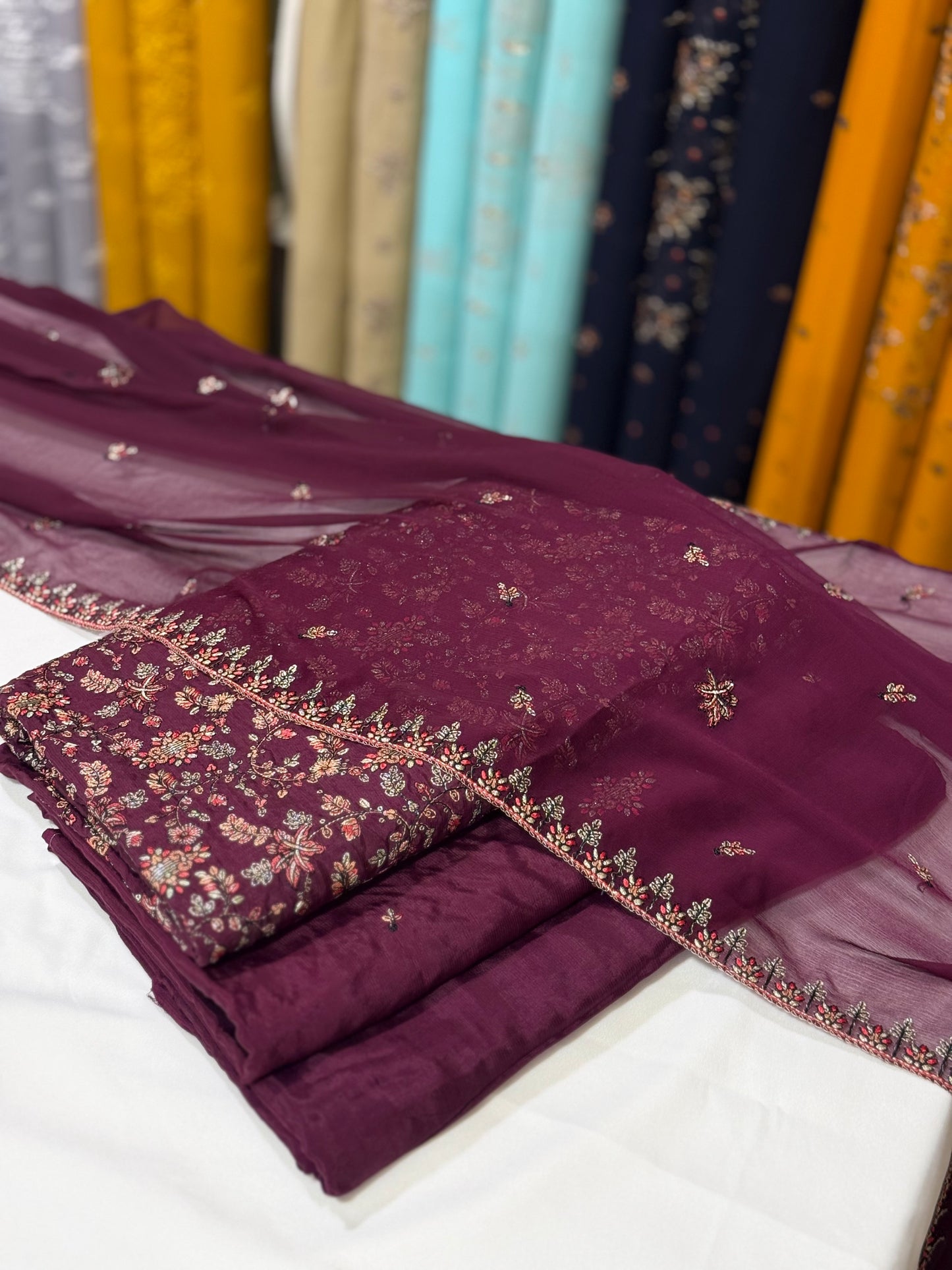 Row Silk 3Ps | Kashmiri Design