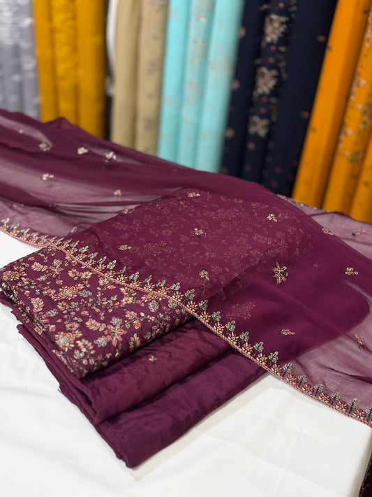 Row Silk 3Ps | Kashmiri Design